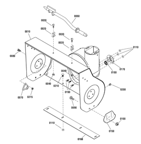 Auger Housing Group Diagram and Parts List for 1695857-MH61900 2010 Briggs and Stratton Snow Blower